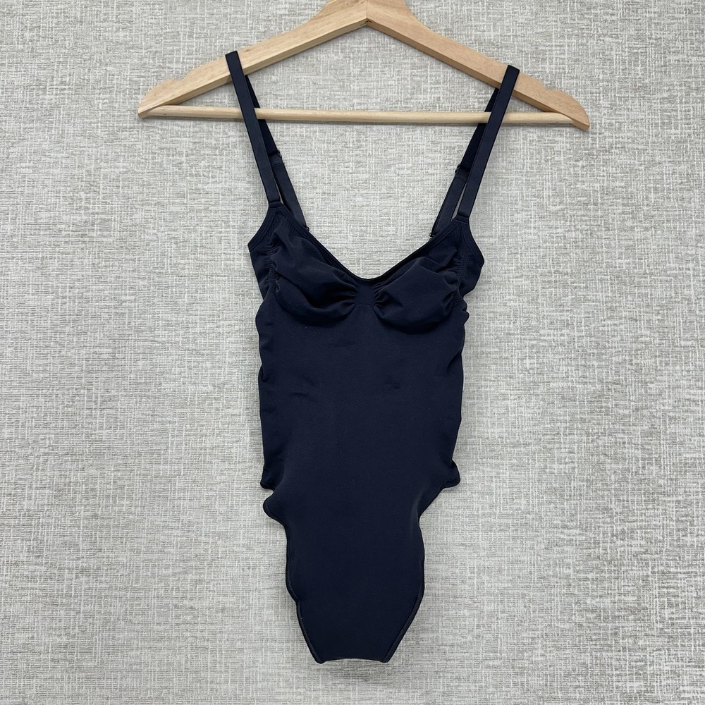 Skims Bodysuit Womens Small Black Adjustable Strap Shapewear One Piece Slimming